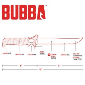Bubba 9 Inch Flex Fillet Knife - Serrated 