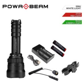 Powa Beam Orion V1 Tri-Colour Rechargeable LED Torch Hunters Kit